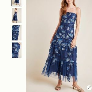 NWOT Anthropologie Shoshanna Silas Emb Maxi Dress Z261-20